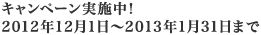 キャンペーン実施中！
