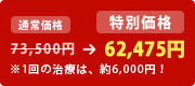 73,500円 → 62,475円
※1回の治療は、約6,000円!
