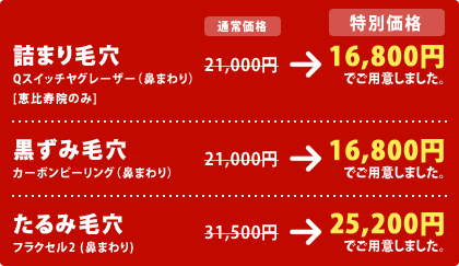 $B5M$^$jLS7j(B Q$B%9%$%C%A%d%0%l!<%6!<!JI!$^$o$j!K(B[$B7CHf<w1!$N$_(B] 
21,000$B1_(B &rarr; 16,800$B1_(B $B$G$4MQ0U$7$^$7$?!#(B
$B9u$:$_LS7j(B $B%+!<%\%s%T!<%j%s%0!JI!$^$o$j!K(B
21,000$B1_(B &rarr; 16,800$B1_(B $B$G$4MQ0U$7$^$7$?!#(B
$B$?$k$_LS7j(B $B%U%i%/%;%k(B2 ($BI!$^$o$j(B) 
31,500$B1_(B &rarr; 25,200$B1_(B $B$G$4MQ0U$7$^$7$?!#(B