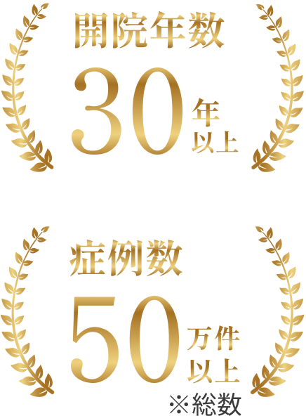 開院年数30年以上 / 症例数50万件以上