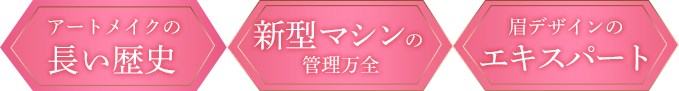 アートメイクの長い歴史・新型マシンの管理万全・眉デザインのエキスパート