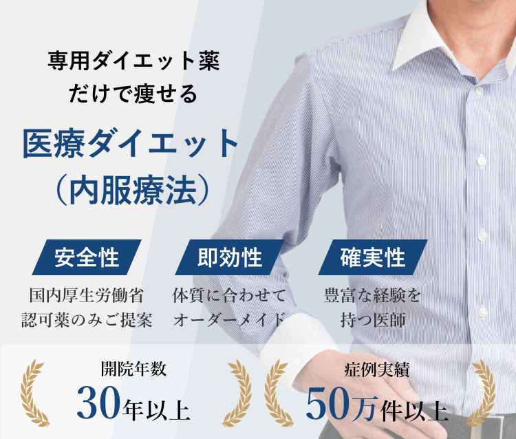 専用ダイエット薬だけで痩せる医療ダイエット（内服療法）