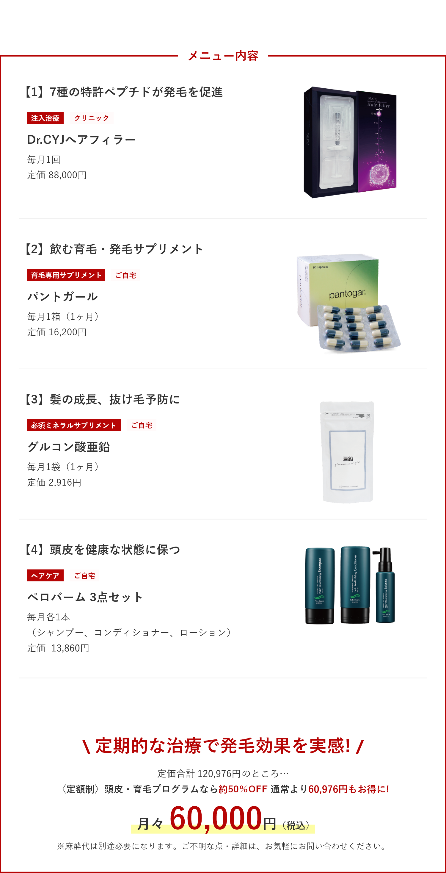 定額制 頭皮・育毛プログラム
