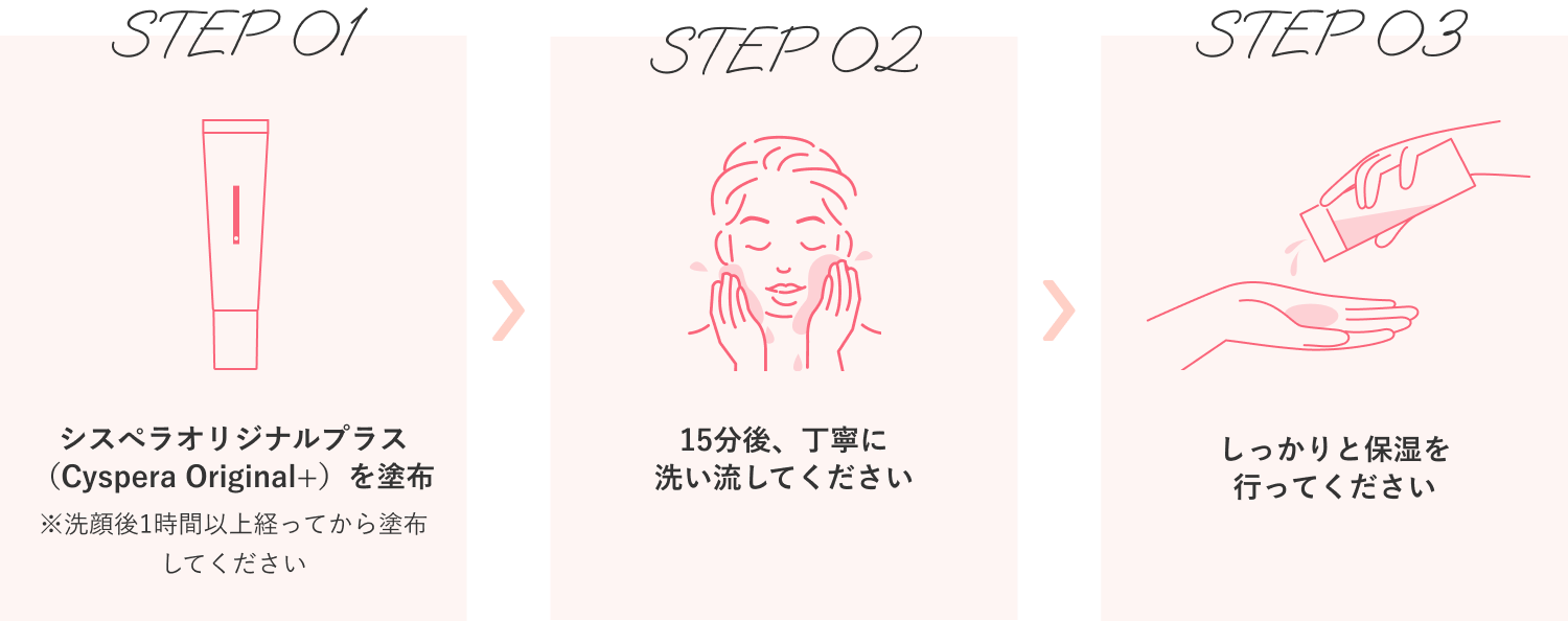 使用方法のステップ1~3